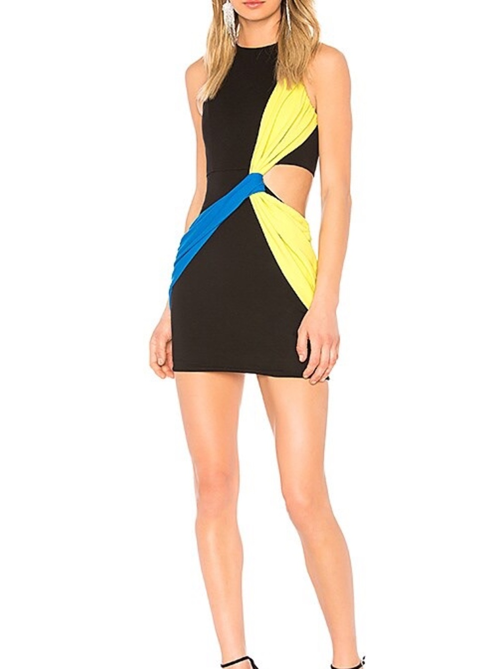 NBD DON'T GET IT TWISTED
MINI DRESS with Blue and Yellow Knot